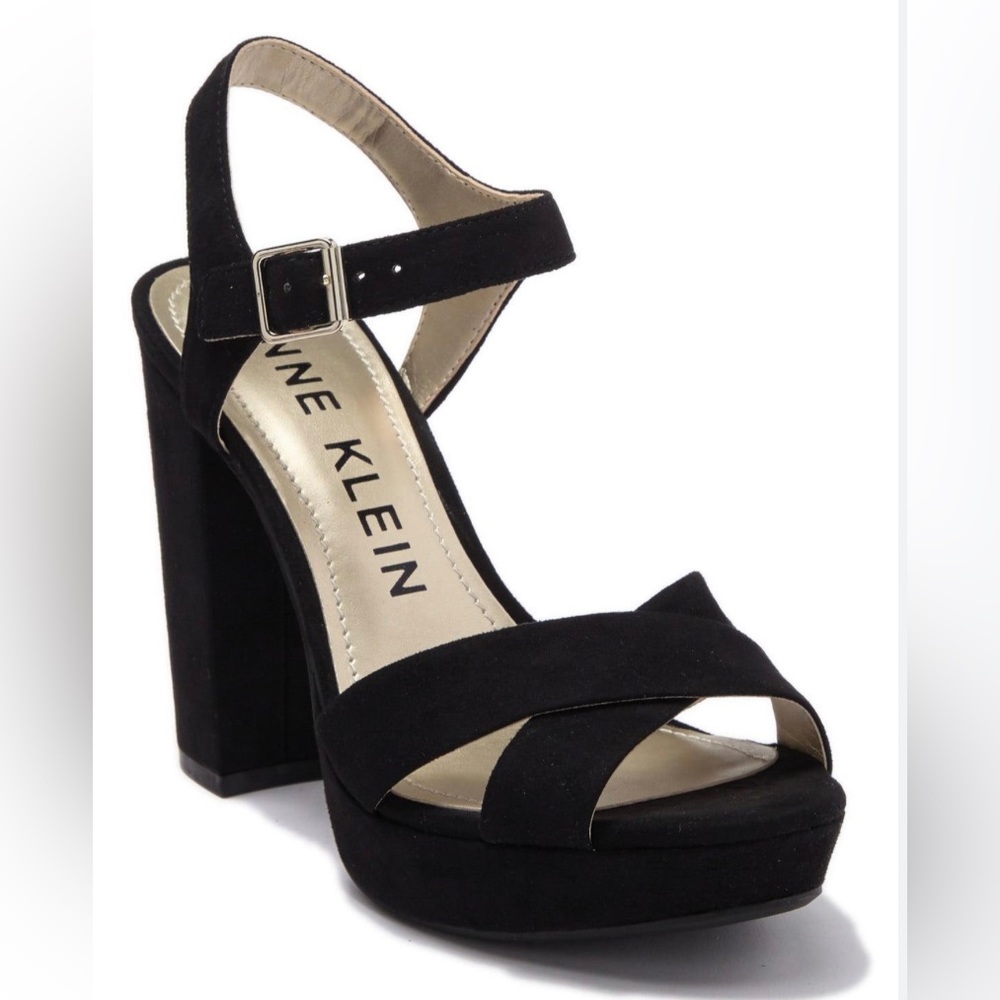 Anne Klein Lalima Platform Sandal Black Suede